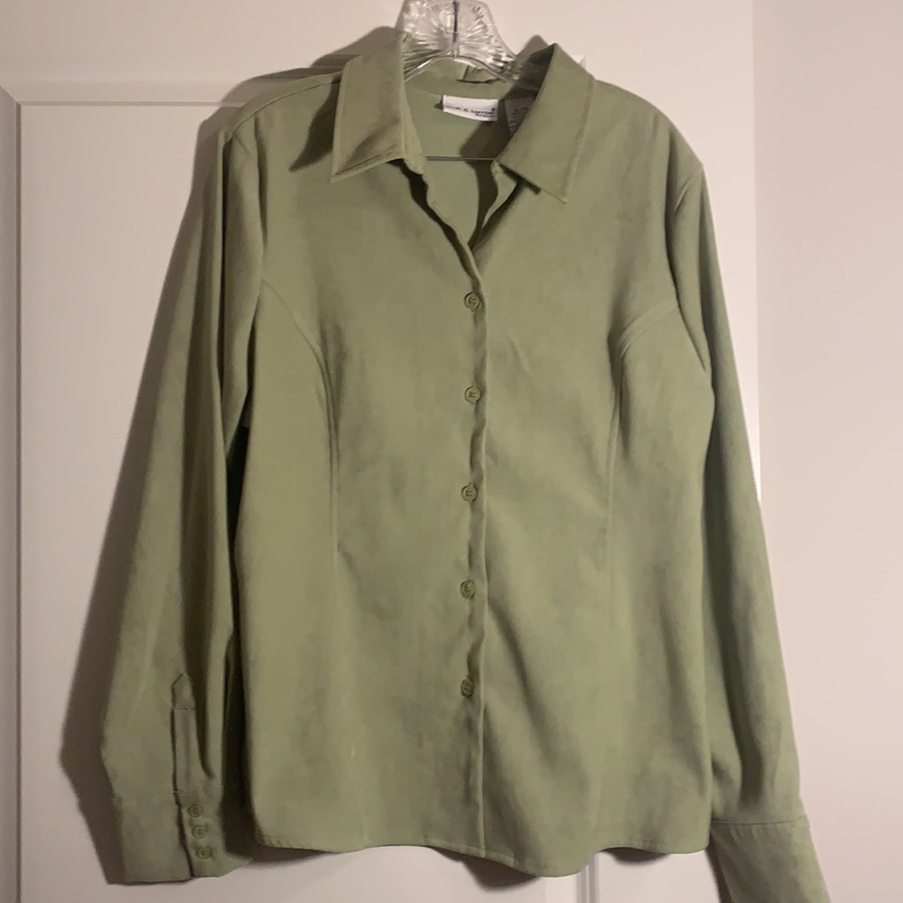 NEW CROFT & BARROW FAUX SUEDE BUTTON DOWN SHIRT